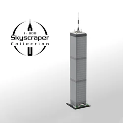 MOC-127129 World Trade Center 1:800 Ratio 2000PCS Transparent Black To Replace Transparent Brown Building Block Model