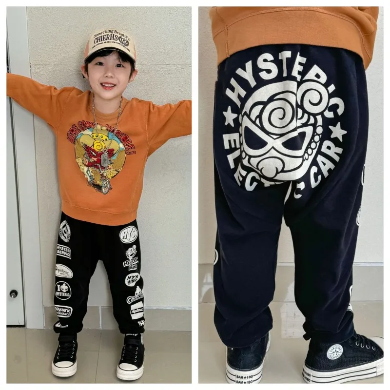 Japanese Children Pants  Pure Cotton Big Fart Pant   Cartoon Casual  Pant for Kids Boy Clothes Pantalones Bottom Roupa