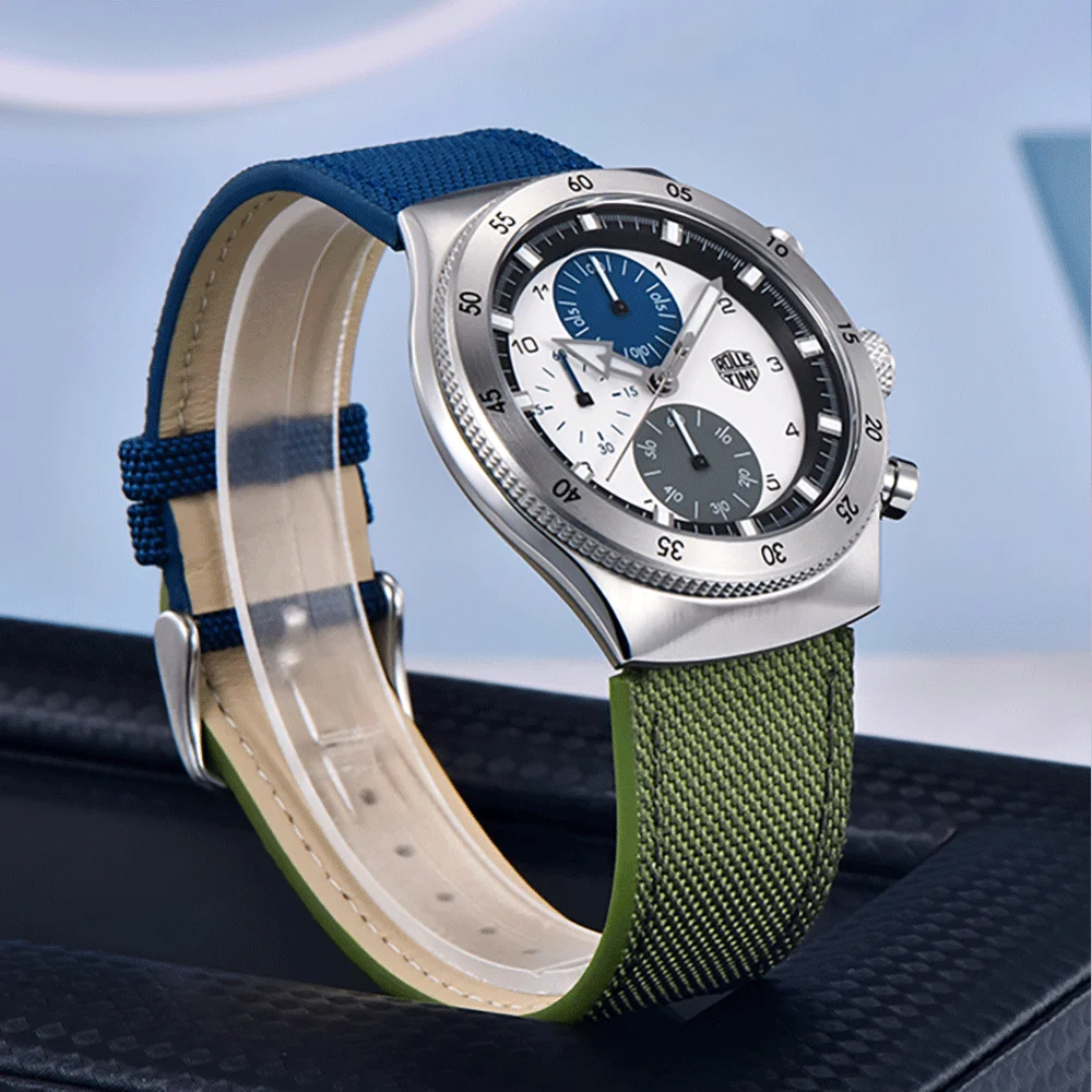 

2025Новые модные кварцевые мужские часы, высококачественные сапфировые часы tmi VD55, нейлоновый мужской хронограф, водонепроницаемые спортивные мужские часы, светящиеся