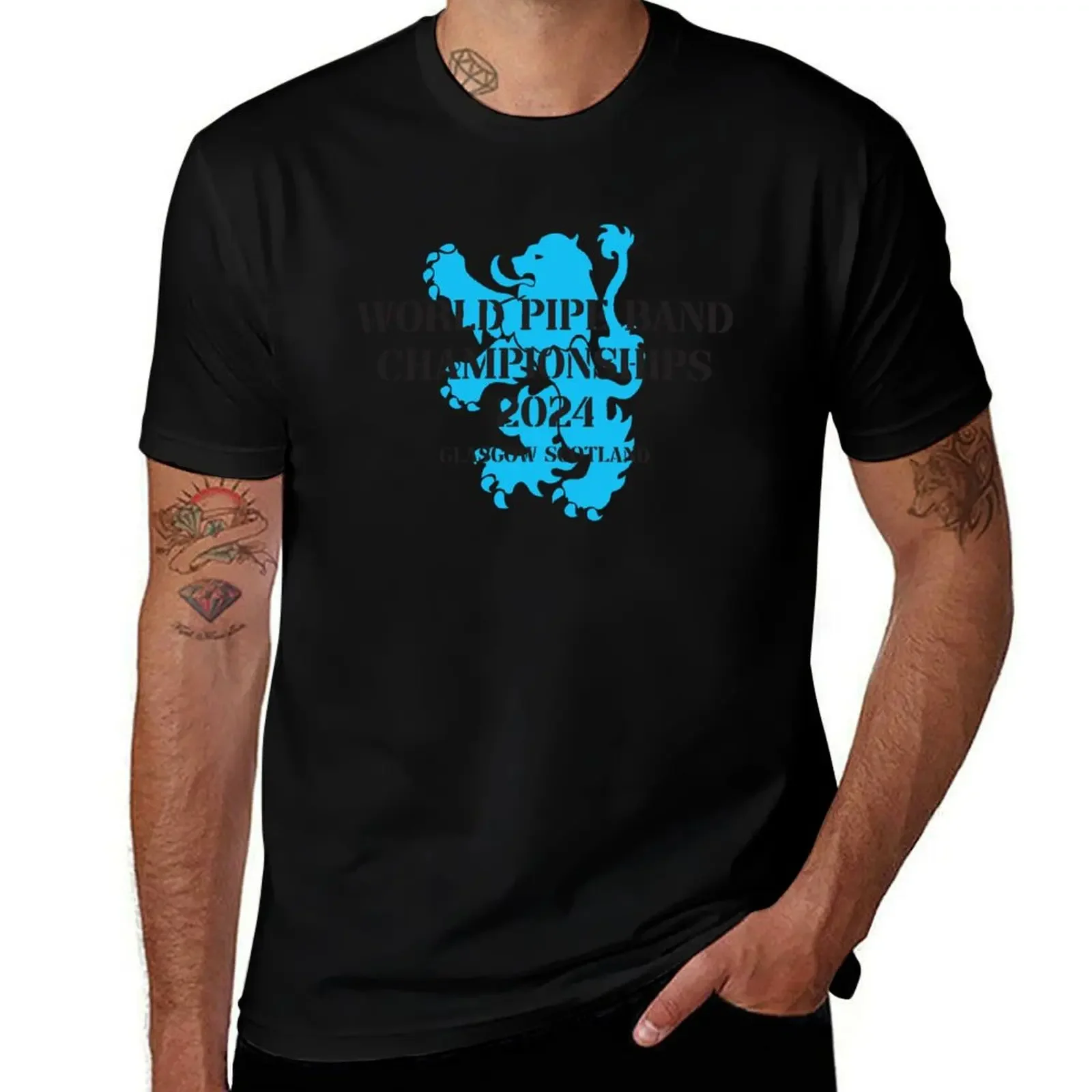 Blue Rampant Lion T-Shirt summer tops Personalized t-shirt graphic t shirts Funny t-shirts mens clothing