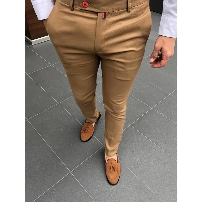 

Men's Casual Polyester Pants Comfortable Fashionable Business Wear Suitable for All Seasons U 36824 Mid-Term Neutral Style