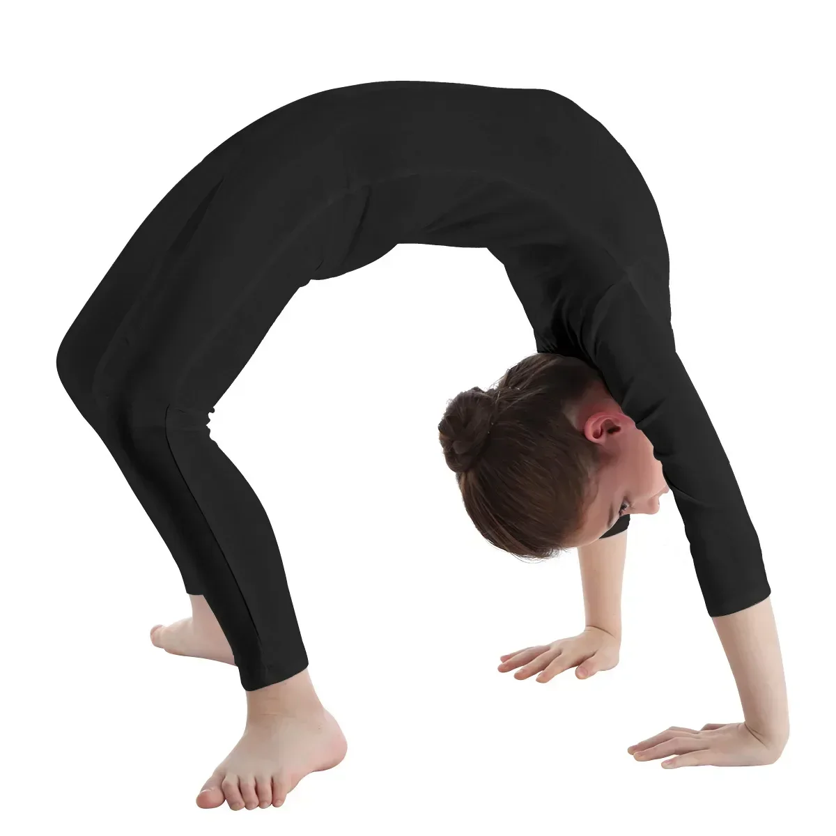 TiaoBug/Детский гимнастический купальник с длинными рукавами для девочек, спортивный танцевальный боди для спортзала, детский танцевальный костюм для выступлений на сцене