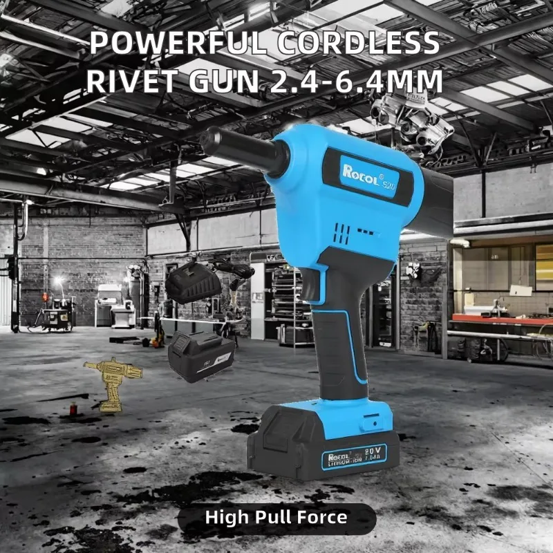 Industrial Cordless Motor Electric Riveting Tool Large Pulling Force Safe Reliable Lithium Battery Rivet Gun 2.4-6.4mm