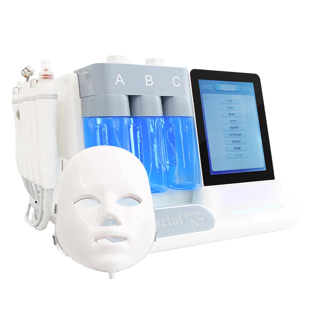 AOKO New 7in 1 Facial Hydro Beauty Machine Hot Bubble Hydro Dermabrasion Pore Shrink Skin Care Deep Cleansing Lifting machine