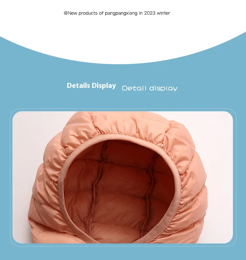 Winterkleidung für Jungen und Mädchen, leichte Daunenjacke, mittelgroßer, verdickter warmer Kindermantel mit Kapuze – Detail 23