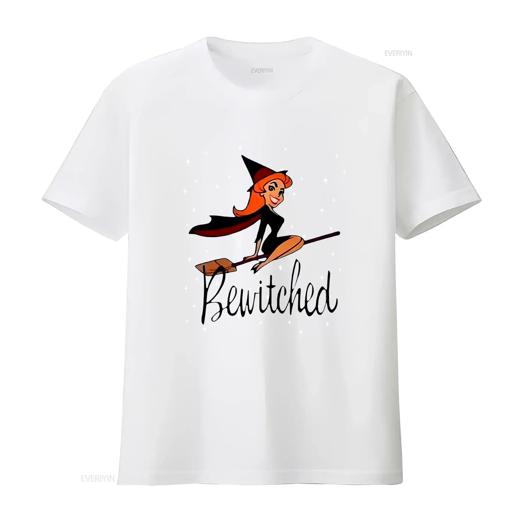 Bewitched Vintage TV Show Retro Magic Funny Witch Apparel T Shirt vintage Washed Breathable graphic Top For Everyday Wear Soft