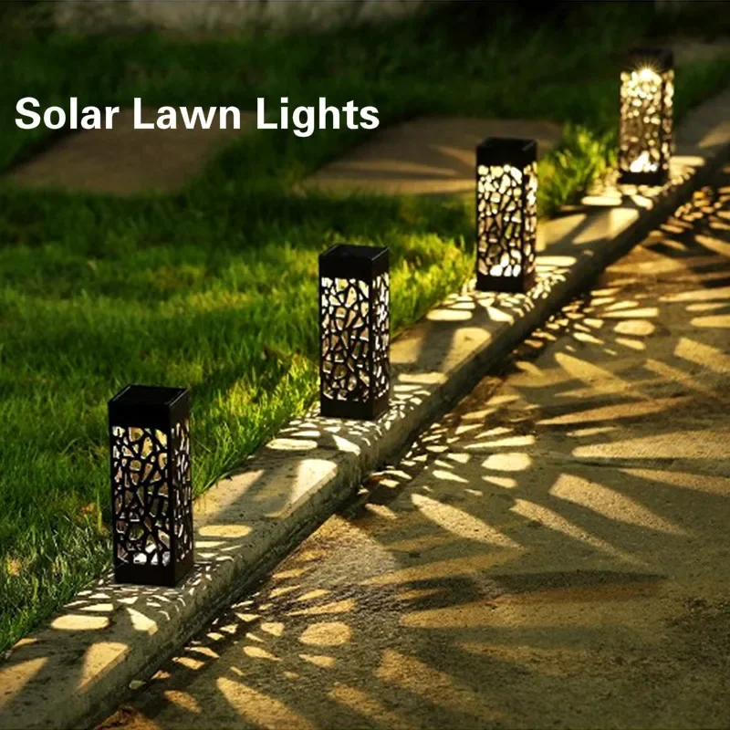 

Creative Hollowing Out Led Solar Lawn Lamps For Garden Decoration Outdoor Waterproof Pathway Lights Sensor of Solar Street Lamp