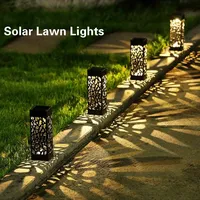 Creative Hollowing Out Led Solar Lawn Lamps For Garden Decoration Outdoor Waterproof Pathway Lights Sensor of Solar Street Lamp