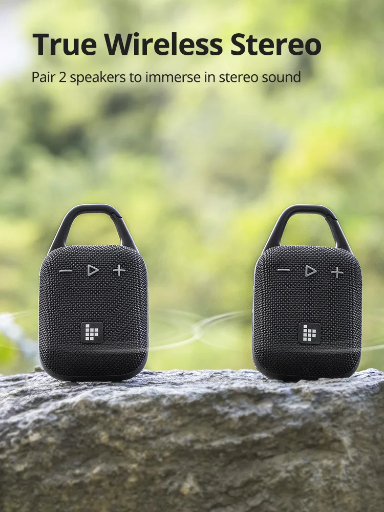 Tronsmart Mirtune H1 Speaker Bluetooth Portable Speaker with Hook, IPX7 Waterproof, 20H Playtime, TWS, for Camping, Hiking