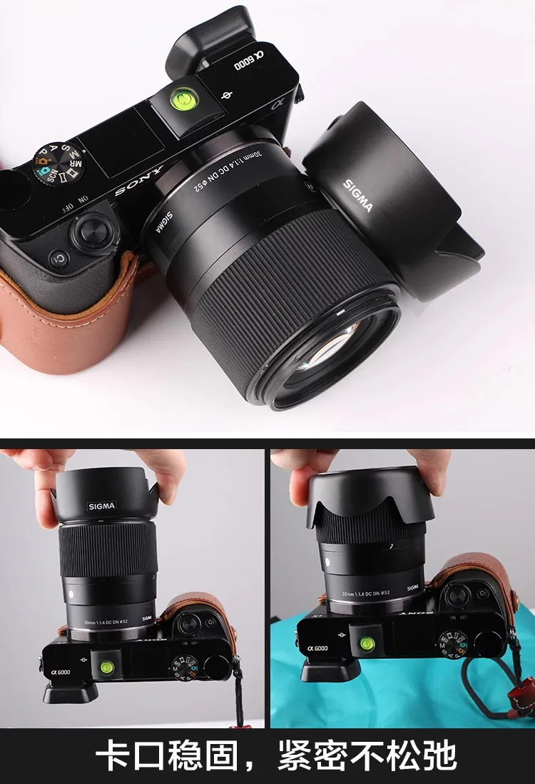 Cubierta de lente de flor de pétalo inverso, LH586-01 de 52mm para sigma 30mm F1.4 DC DN, lente de cámara sin espejo 30 1,4