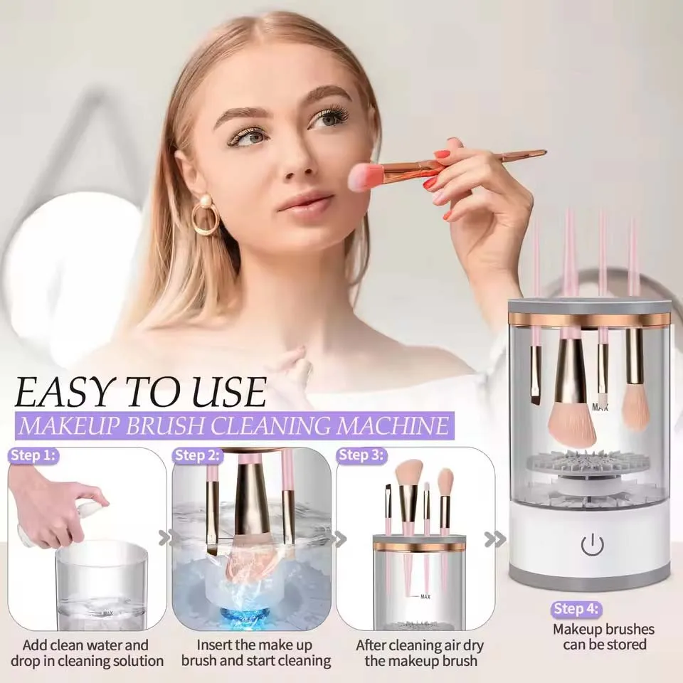 USB Powered Makeup Brush Cleaner And Dryer Odorless Battery Free Plug And Play Essential Beauty Tool For Cosmetic Brushes view 2