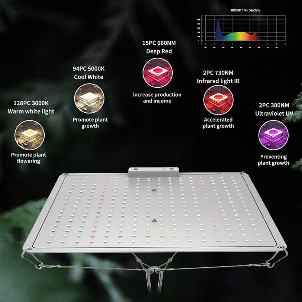 MUIZLUX-Luz LED de cultivo Quantum ultrafina, temporizador regulable, fitoamplificador de espectro completo, AC100-240V, 48/60W, tienda de cultivo