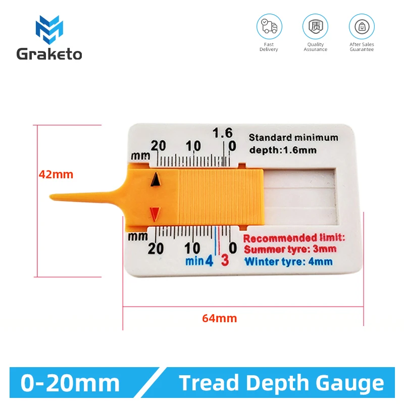 0-20mm Tread Depth Gauge For Car Tyre Tire Meter Thickness Gauges Automobile Tire Wear Detection Measuring Tools Depth Caliper