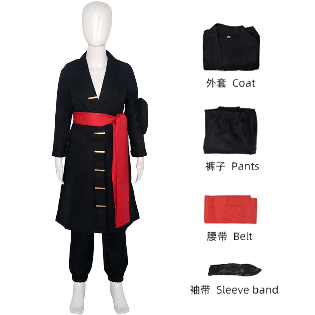 Anime One Piece Roronoa Zoro Cosplay Fantasia Costume Disguise for Kids Children Clothes Roleplay Outfit Halloween Carnival Suit