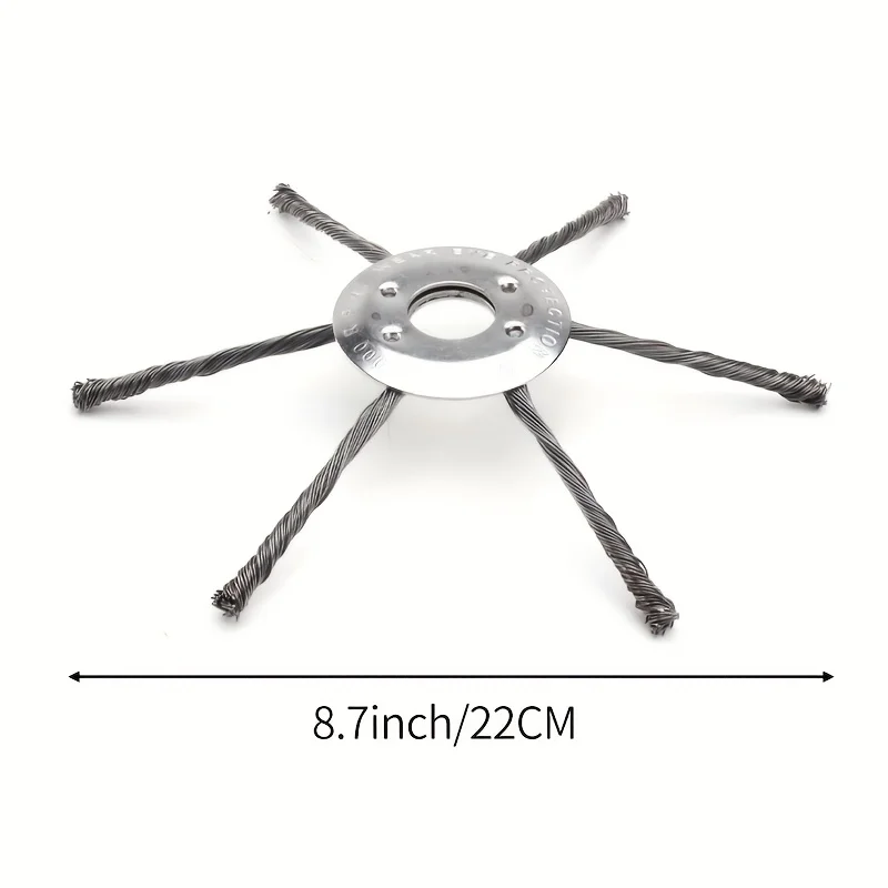 1Pc 9inch Steel Wire Wheel Head Grass Trimmer Head Universal Weed Brush Fit Straight Shaft Brushcutter Removal Moss Rust