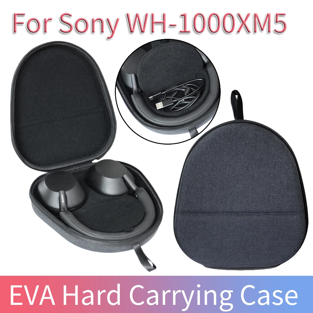 

Жесткий чехол из ЭВА, противоударный защитный чехол, защитный чехол от царапин, защитный чехол от падения для наушников Sony WH-1000XM5