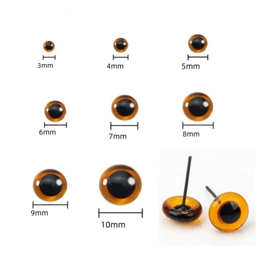 100PCS Creative 3-12mm Dolls Glass Eyes Needle Felting Toys Accessories Doll Eyes DIY Glass Doll Safety Eye Plush Doll