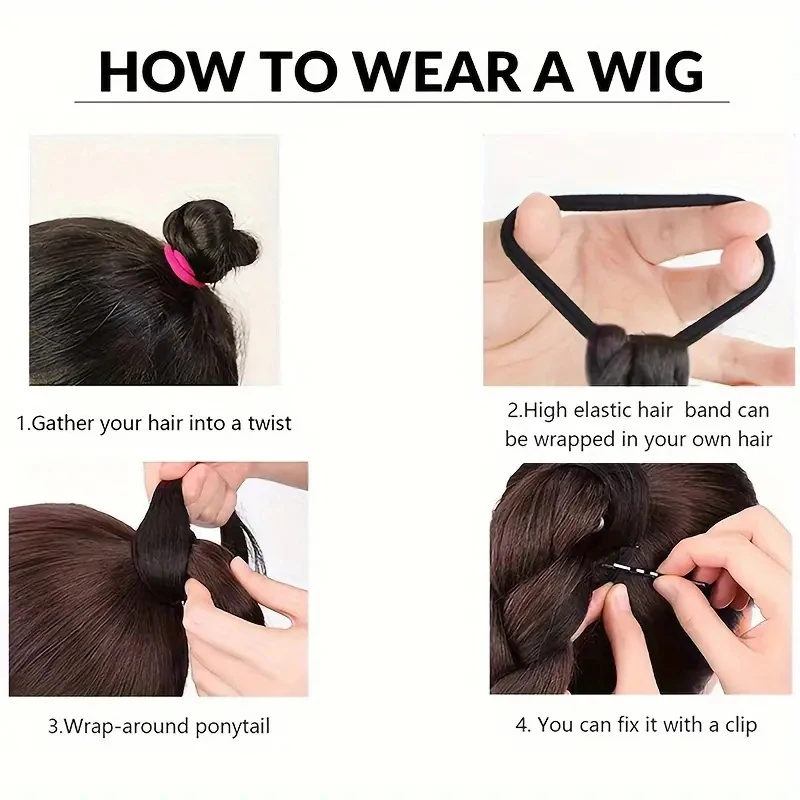 Unique Yaki straight braided ponytail wig for women realistic and easy to wear wig suitable for fashionable avant-garde people