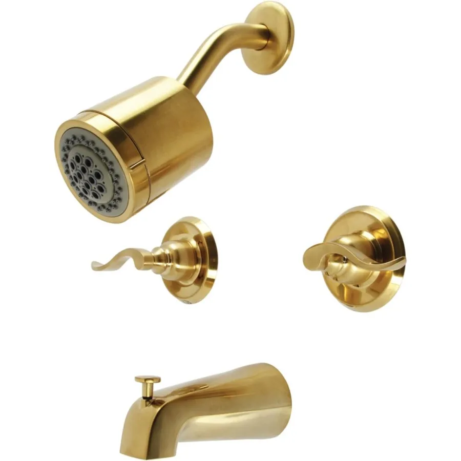 

KB8247NFL NuWave French Double-Handle Tub and Shower Faucet in Brushed Brass