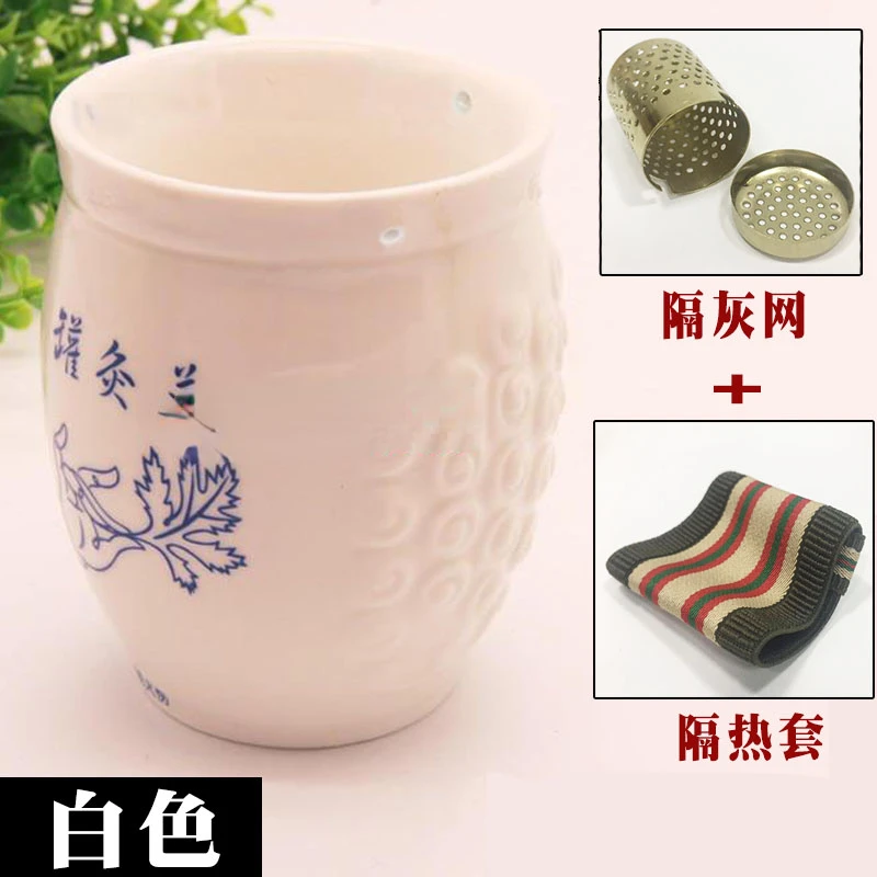 

Double ceramic scraping moxibustion cup warm moxibustion jar moxibustion instrument fool moxibustion