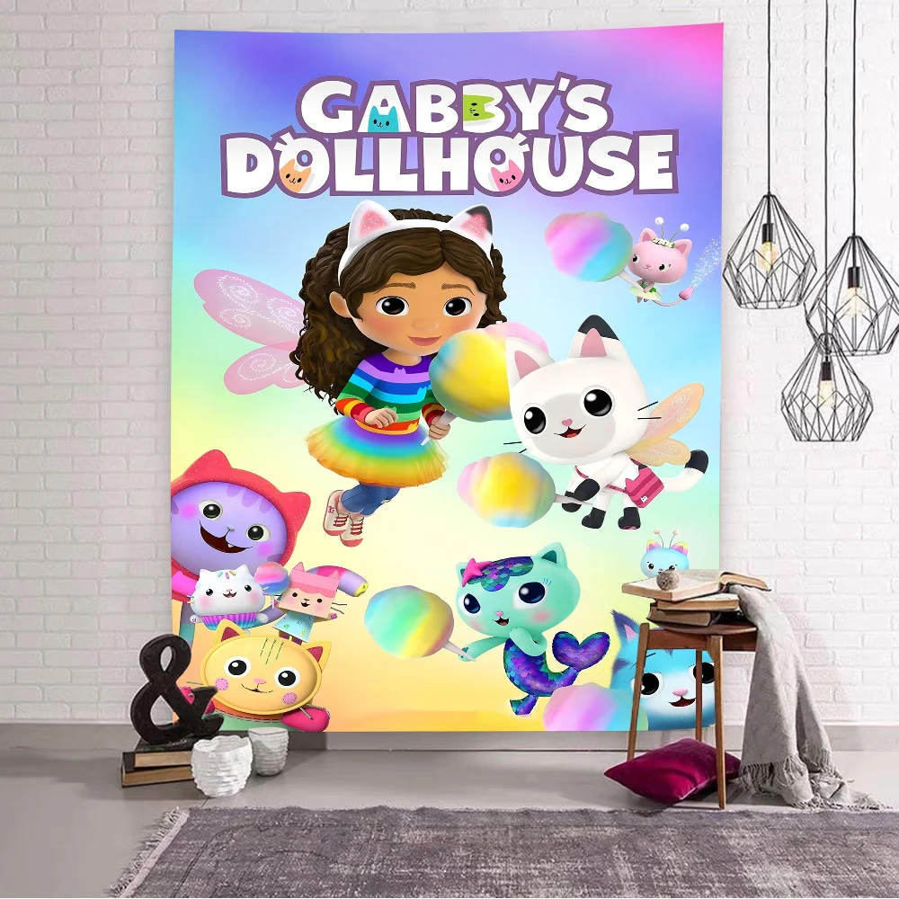 

G-Gabbys Dollhouse Theme Party Backdrop Cloth For Girls Birthday Decorations Background For Photoshoot