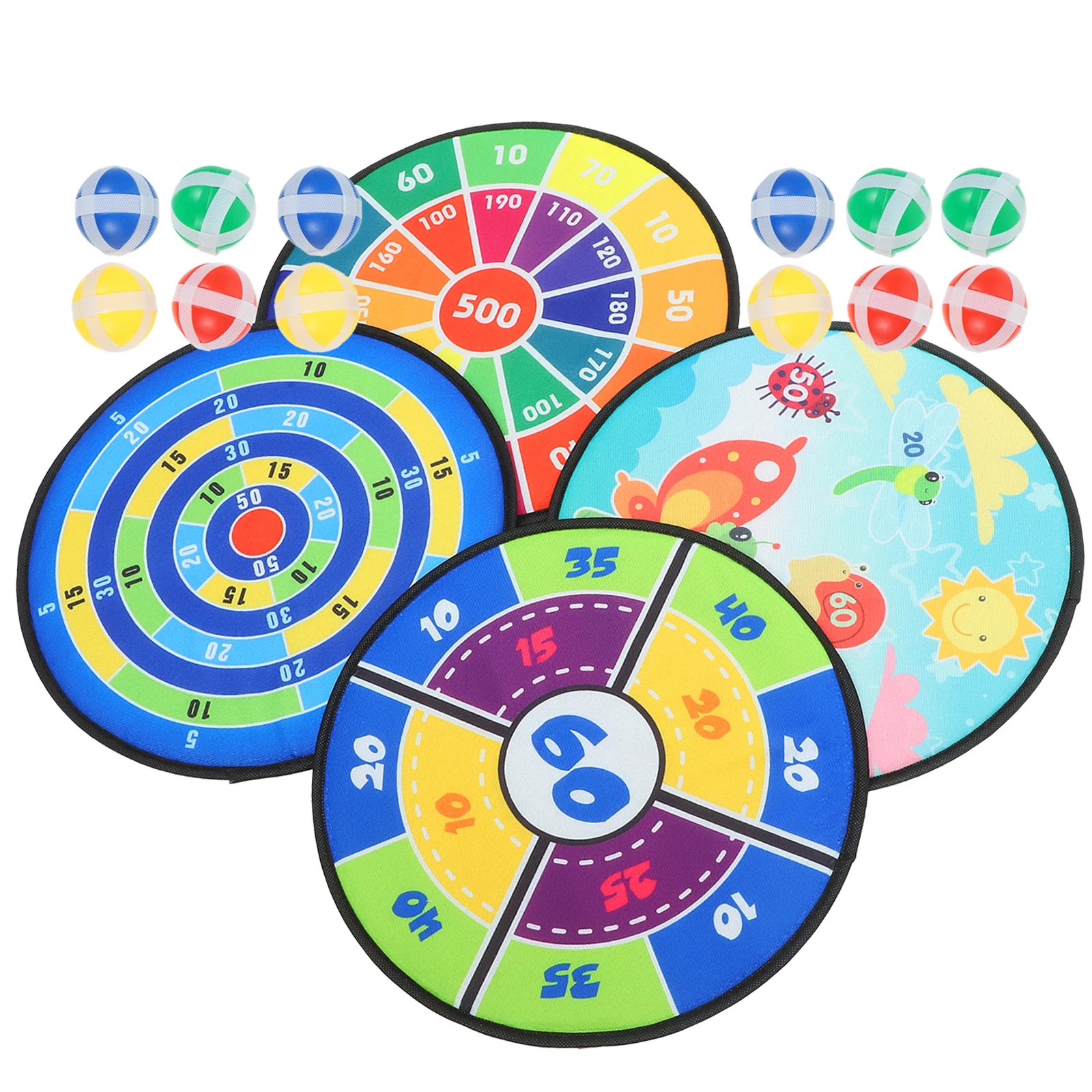 4 Sets Dart Plate Sticky Ball Toys Target Throwing Cloth Child Outdoor for Kids