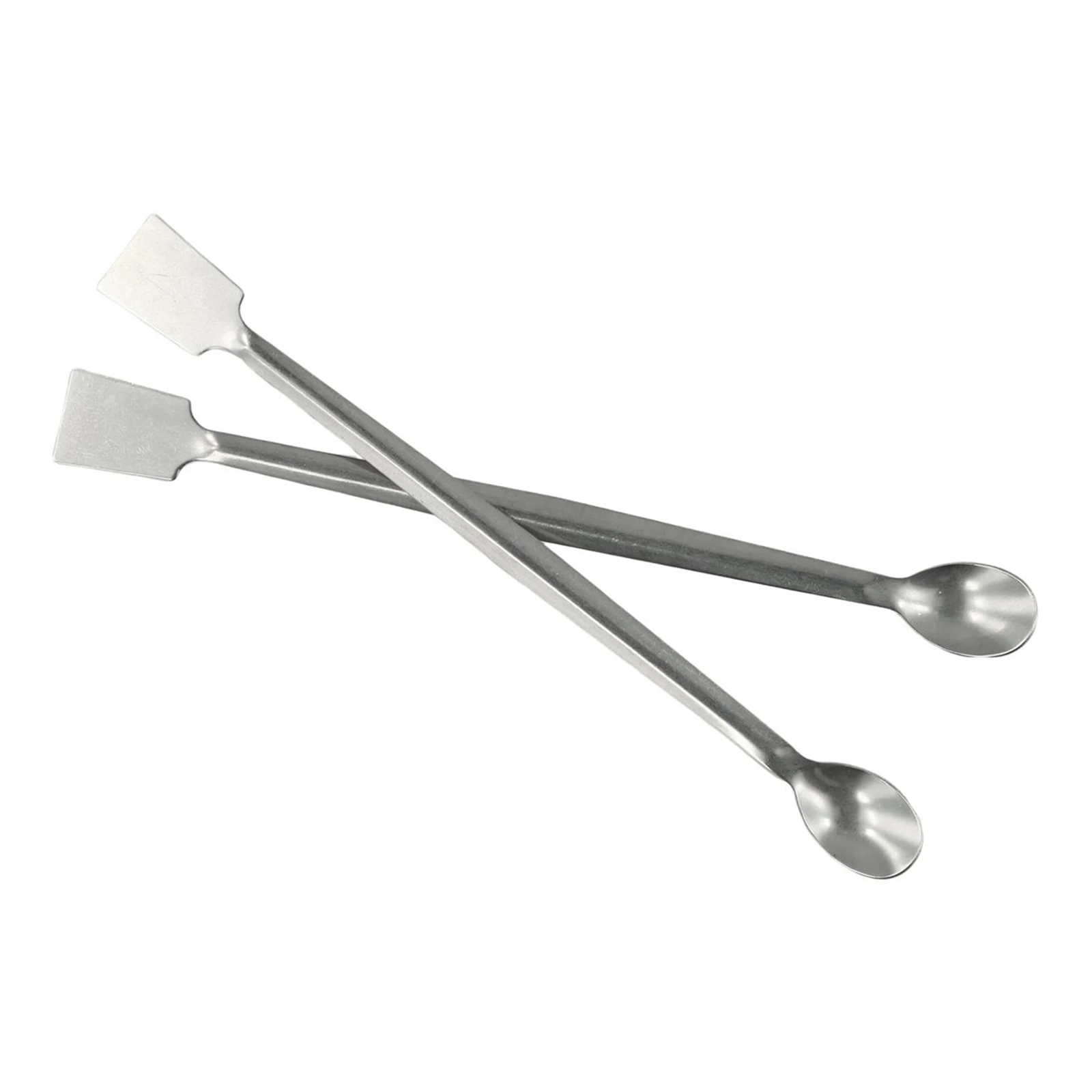 Double Ended Stainless Steel Lab Tool Set 2 Pieces for Sampling Scooping and Mixing in Scientific and Technical Labs