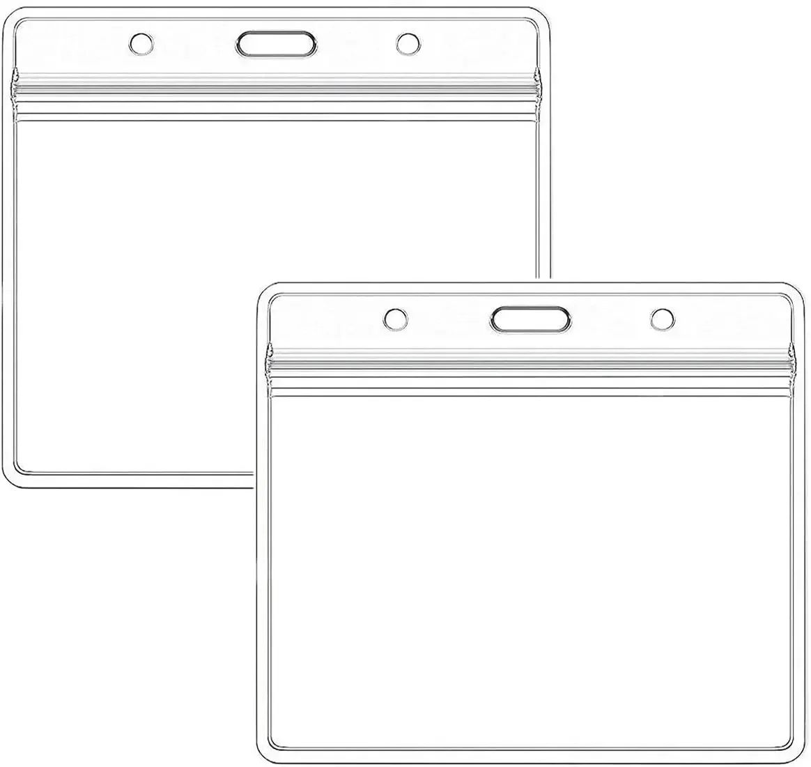 40~100PCS Lanyards ID Badge Holder Id Badge Case Waterproof Sleeve Pouch Plastic Protector Plastic Clear Waterproof Name Plate