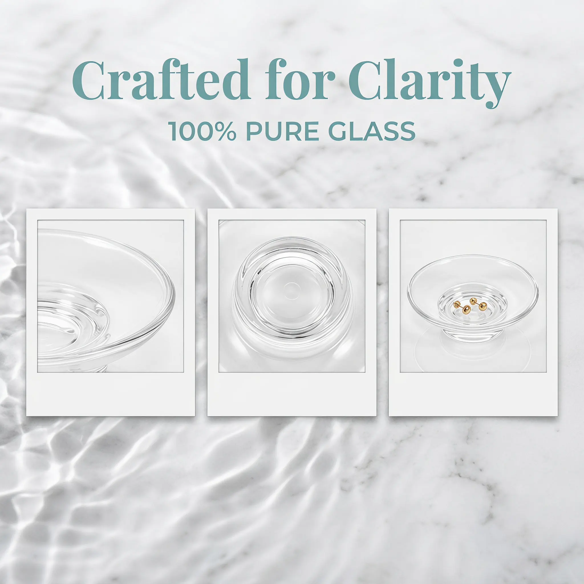 2Pcs Clear Glass Soap Dish Round Minimalist Tray for Bathroom Countertop Shower Kitchen Soap Bar Holder Jewelry Earring Necklace