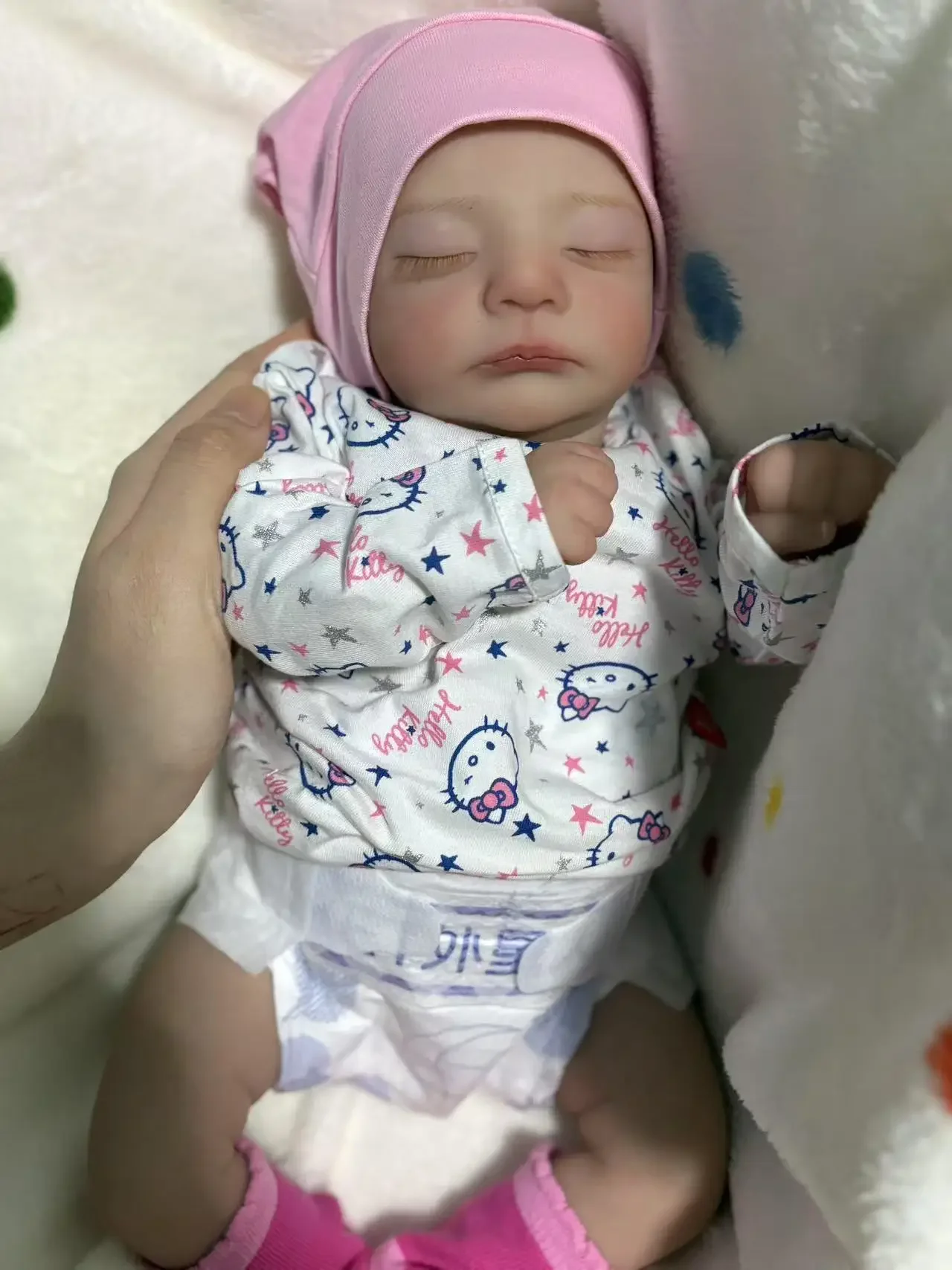 DLS Fornitura limitata personalizzata 46 cm Reborn Baby Kai bambola già finita senza capelli con abito regalo di Natale