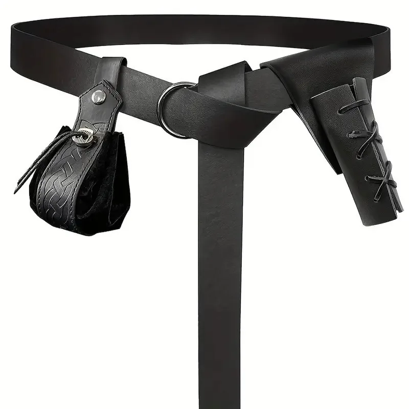 남성 및 여성을 위한 중세 가죽 손목 보호대 - 스팀펑크, 르네상스, 야외 스포츠 및 의상 파티를 위한 조절 가능한 팔 밴드