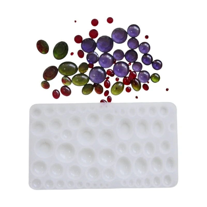 DIY Silikonform runde und ovale Form für Edelsteine ​​3XUF – Detail 1