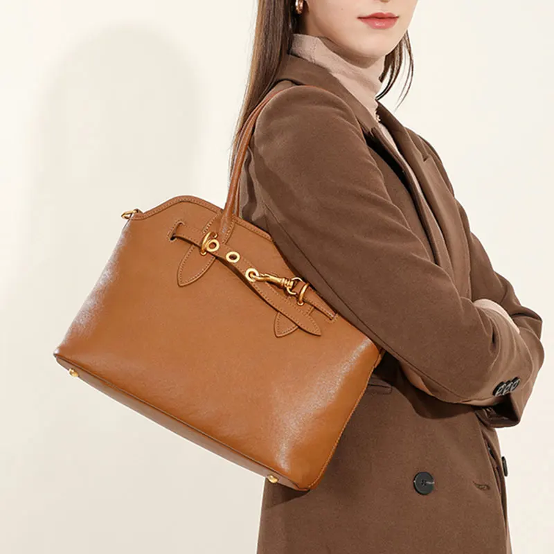 

Genuine Leather Women's Tote Bag Luxury Designer Shoulder Bag Large Capacity Cowhide Handbags Fashion Crossbody Bags for Women