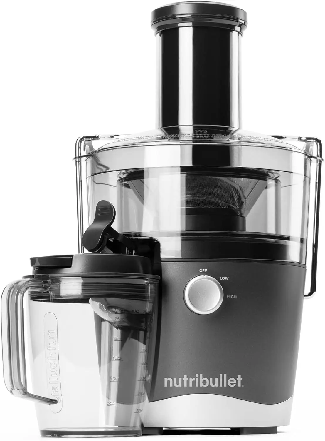 

Juicer Machine for Fruit, Vegetables, and Food Prep, 27 Ounces/1.5 Liters, 800 Watts, Gray