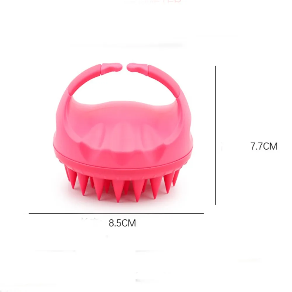 Brosse à shampoing en silicone durable avec poignée, épurateur pratique pour le cuir chevelu, brosse de douche polyvalente HO