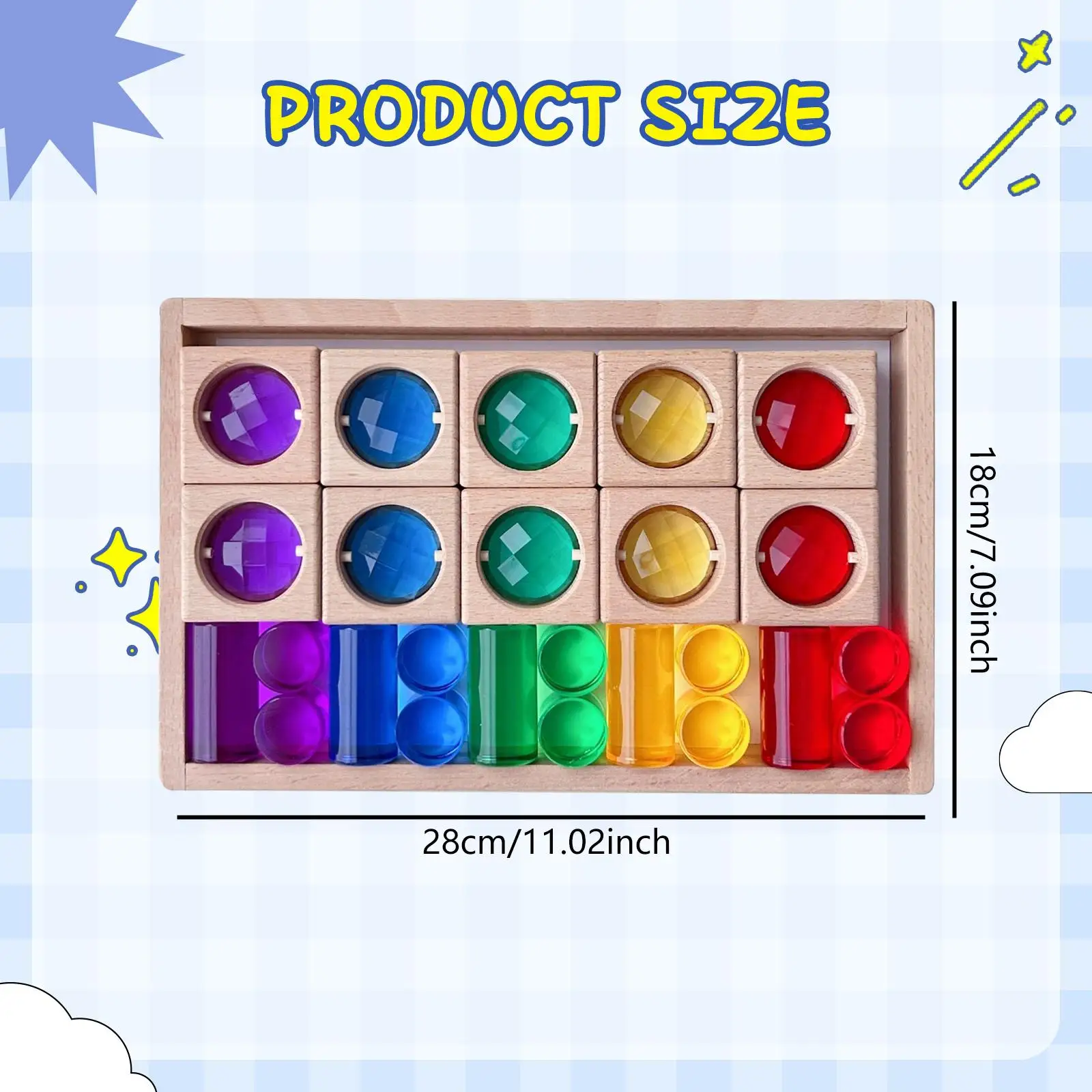 Regenbogen-Bausteine-Set, durchscheinendes sensorisches Spielzeug für Jungen, Mädchen, Kinder