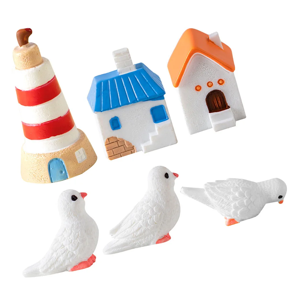 

1 set Cute Resin Pigeon Statue Mini Garden Ornament Decorative For Indoor Outdoor Home Decoration Lightweight Yard Accessories