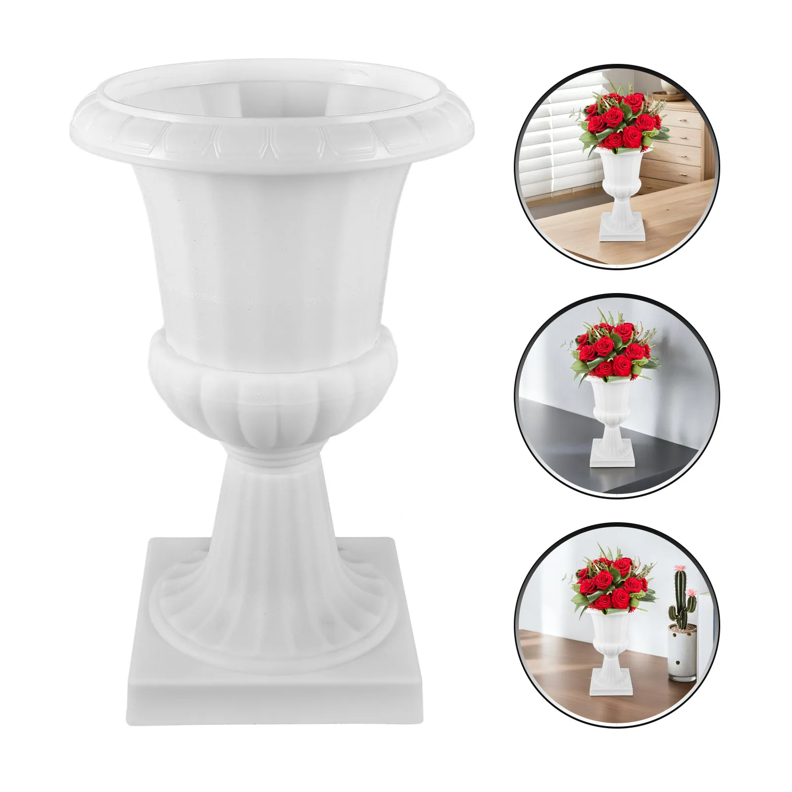 Detachable Roman Column Flower Pot Indoor Planter Decorative Wedding Vase Classic Plastic Pedestal Flowerpot for Home Party