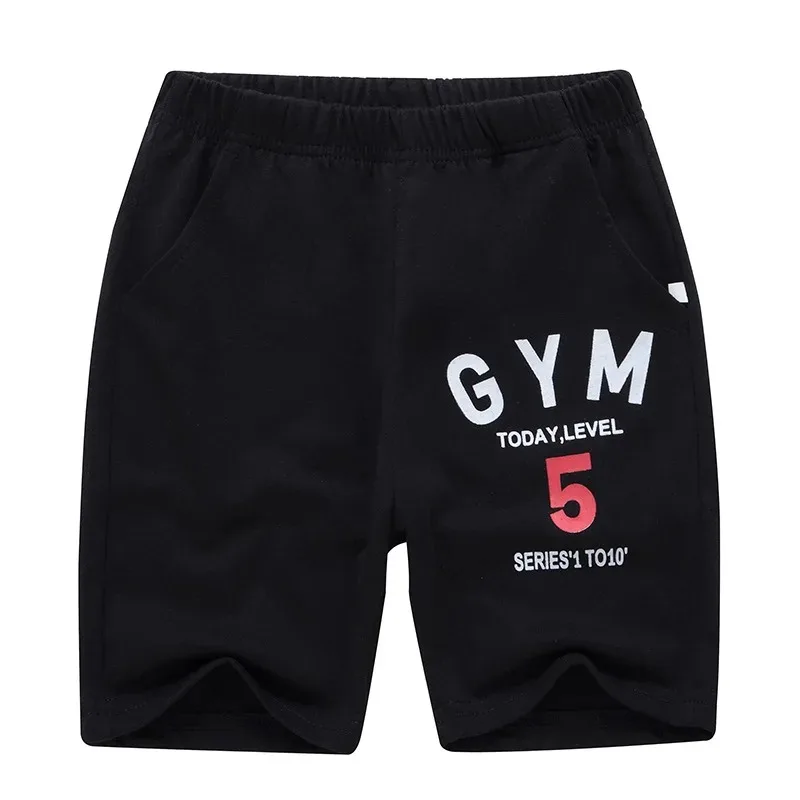 2024 Childrens New Fashionable Summer Cool Shorts for Boys Leisure Elastic Waist Comfortable Cotton Sports Shorts 2-14 Years Old