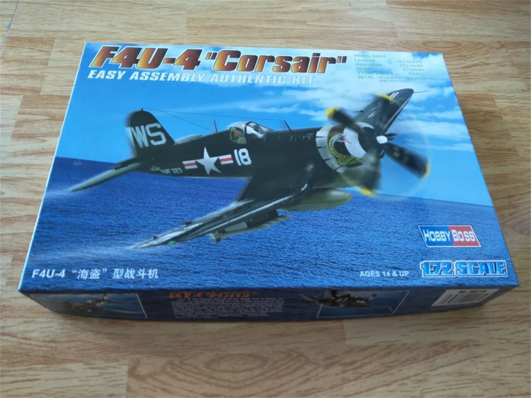 

HobbyBoss масштаб 1/72 F4U-4 Истребитель Корсаир пластиковая военная сборка модель самолета # 80218