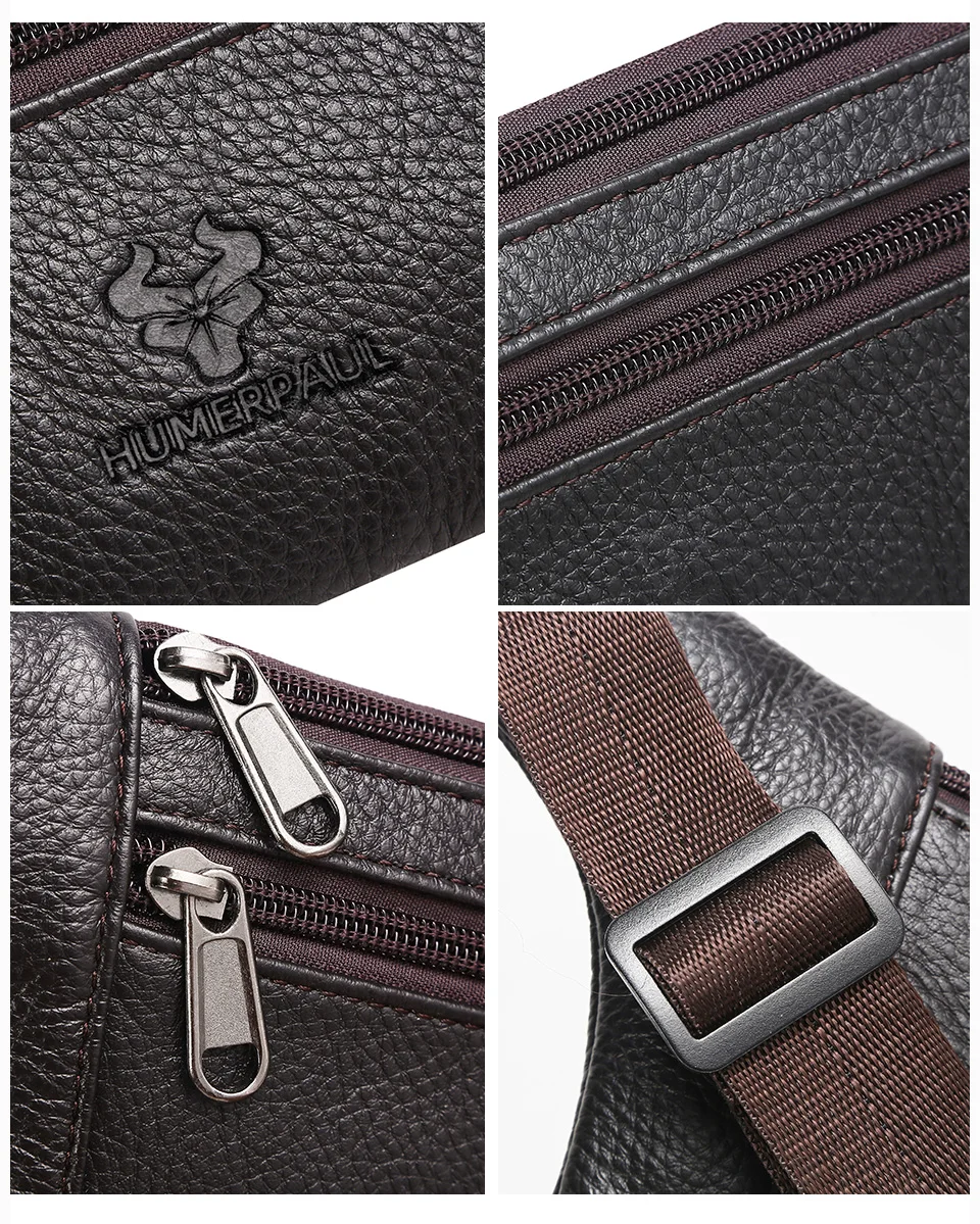 Retro-Umhängetasche aus Leder für Herren, Umhängetasche aus Rindsleder der ersten Schicht, All-Match-Umhängetasche für Pendler – Detail 6