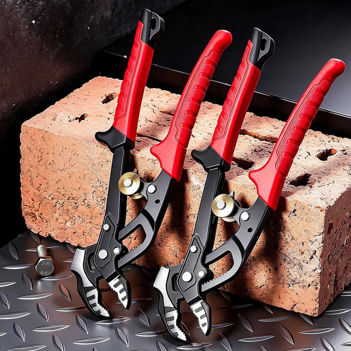Adjustable Water Pump Pliers 8 Inch Quick Release Self Locking Multifunctional Pipe Wrench Tools For Bathroom Motorcycle Repair