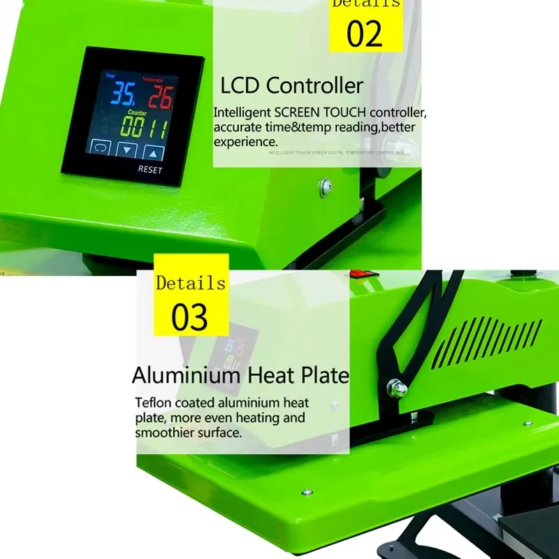 طباعة تي شيرت رقمي 15x15، 16x20 سوينغ الصحافة الساخنة 16x24 الصحافة الساخنة