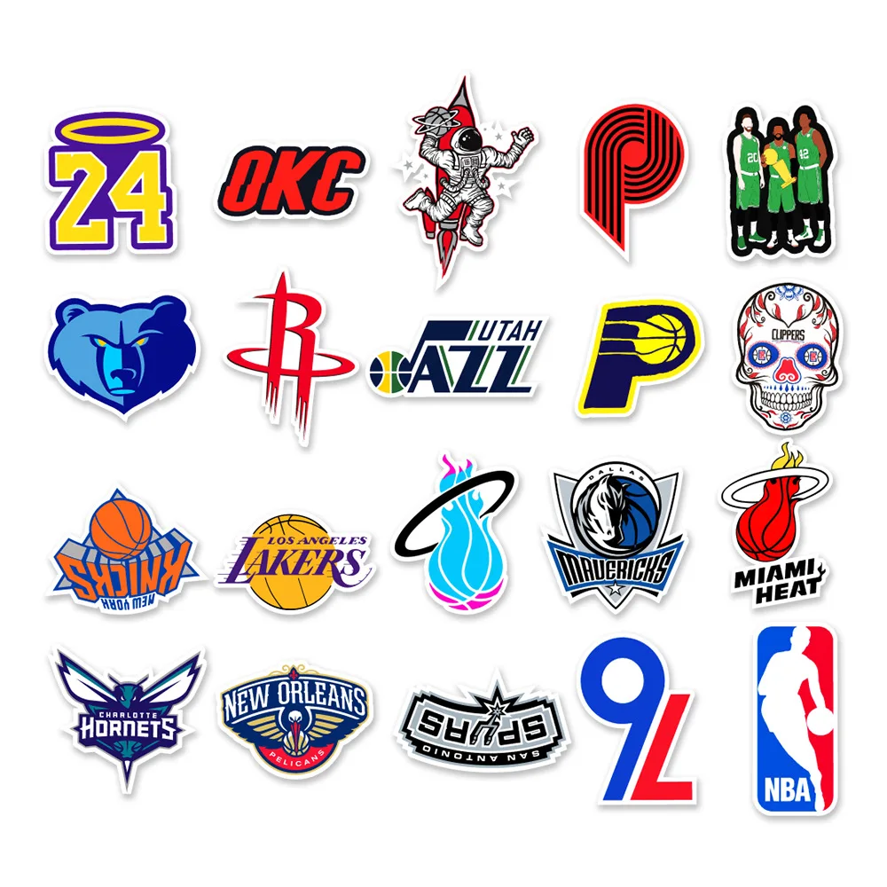 Hot 50 pieces of sports NBA notebook skateboard suitcase water cup car graffiti cool decoration stickers wholesale Decoration