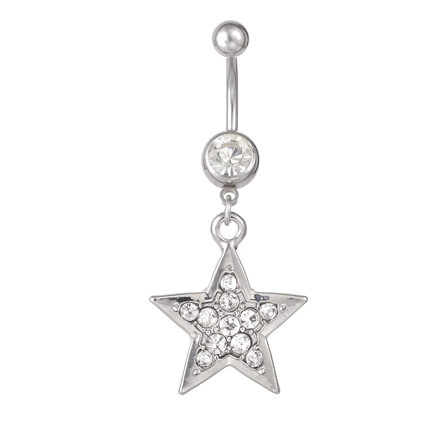 Korean Fashion Shiny Crystal Star Belly Rings Sexy Pink Cute Body Accessories Belly Piercing Y2K Charms Accessories