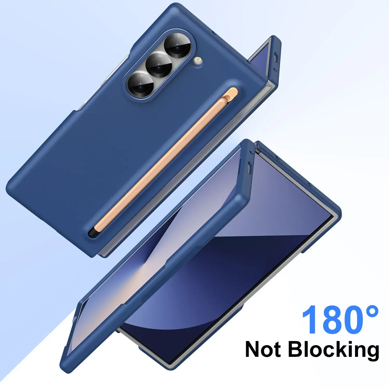 Slim Phone Case with S Pen Holder Front Screen Protector For Samsung Galaxy Z Fold 6 5 4 3 Folding Hard Shockproof Cover