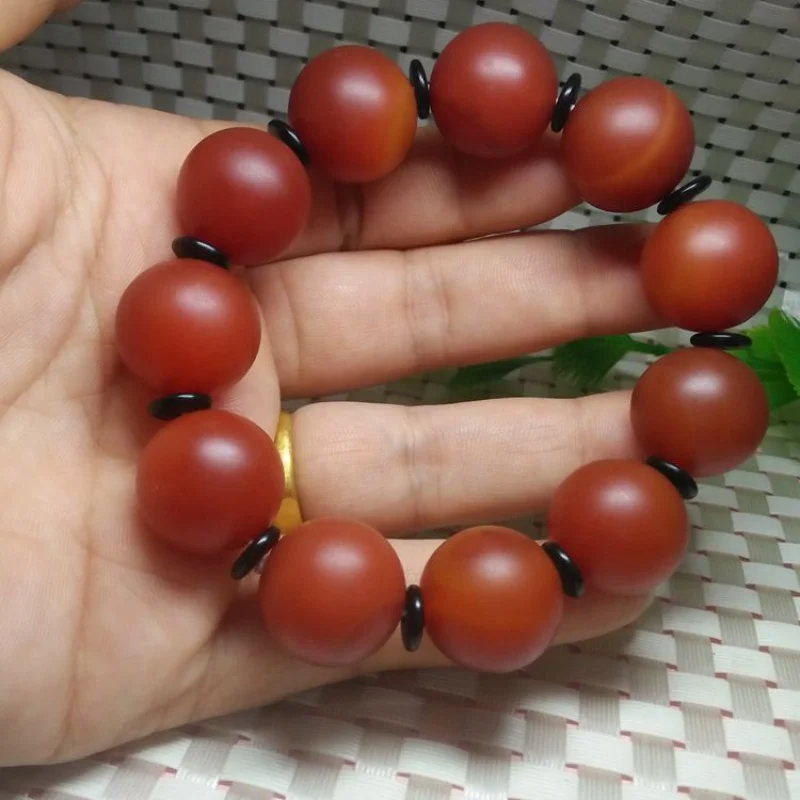 Batch Natural Striped Old Agate Ball Bracelet