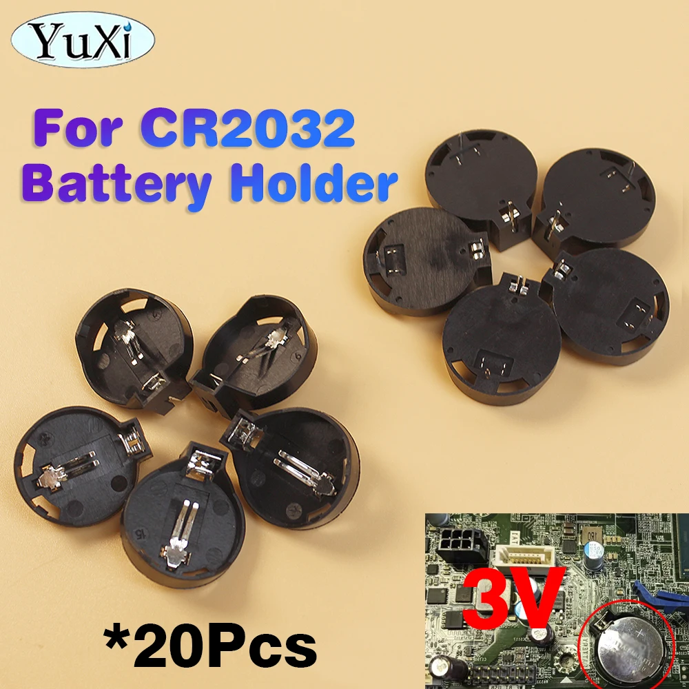 

20Pcs CR2032 CR2025 3V Battery Holder Case High Quality Coin Cell Socket Box Black Battery Holder Repair Parts