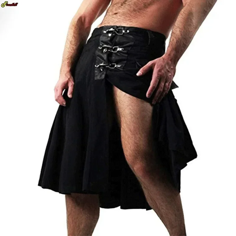 Medieval retro masculino kilt escocês trajes de férias tradicionais saia plissada saia de carga traje nacional tartan cosplay saia