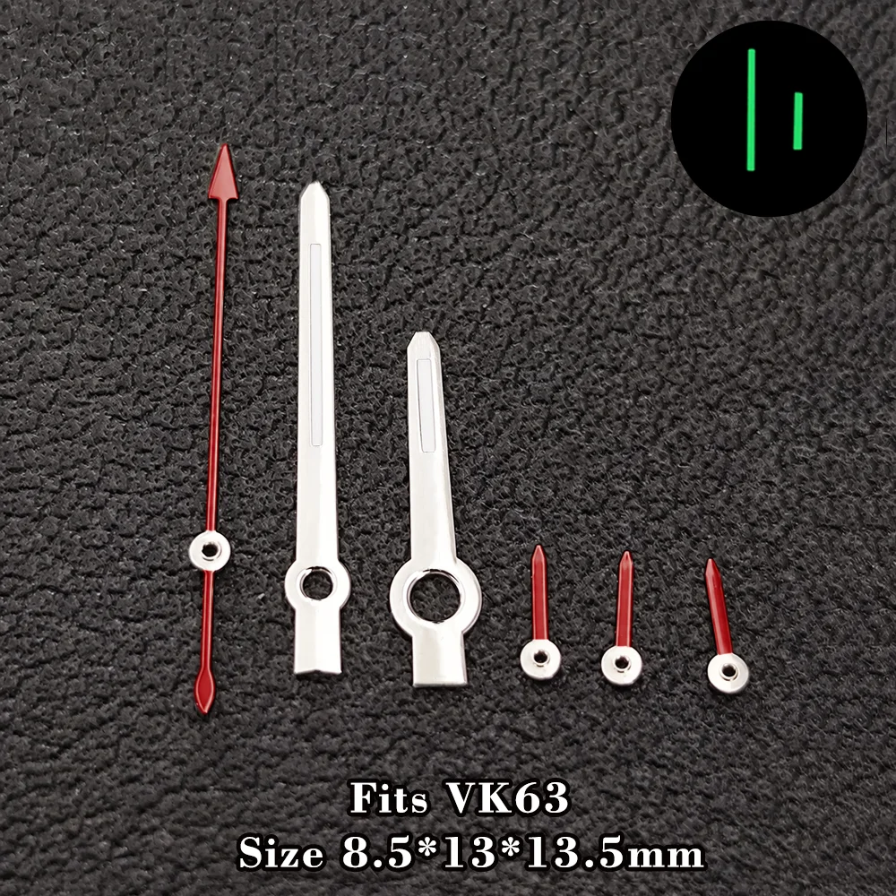 VK63 Zeiger passend für VK63 Uhrwerk, VK63 C3 grün leuchtende Zeiger, Zubehör für VK63 Chronographen-Uhrzeiger, VK63 Zeiger – Detail 5